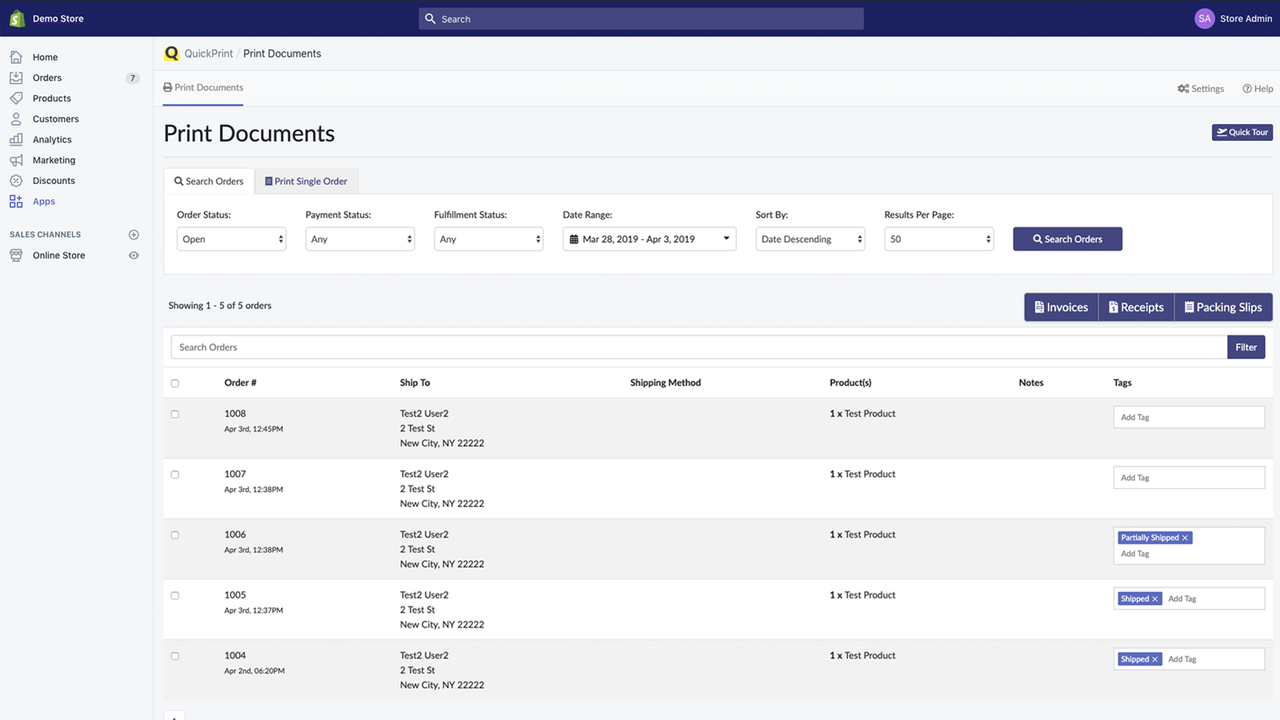 Página de Impressão de Documentos no Desktop