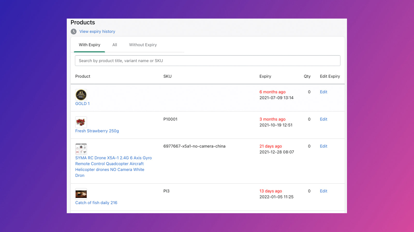 Product Expiry Toolkit Screenshot