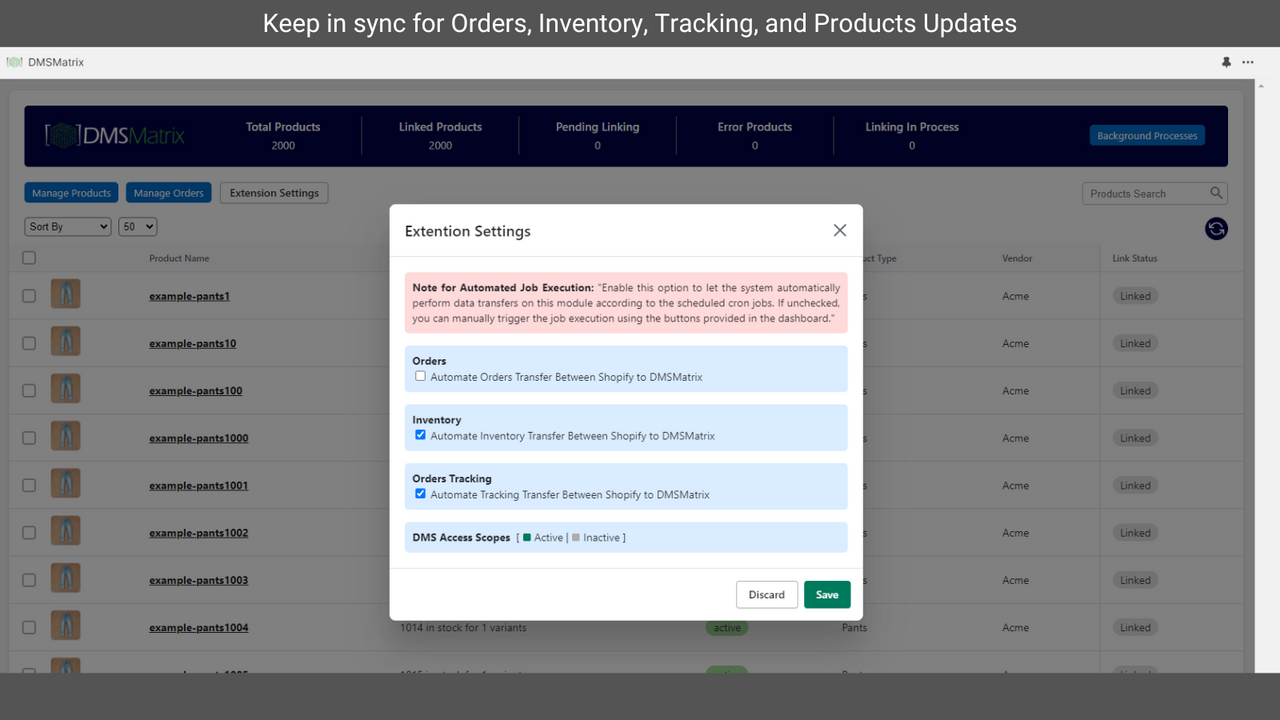 DMSMatrix Sync System Management