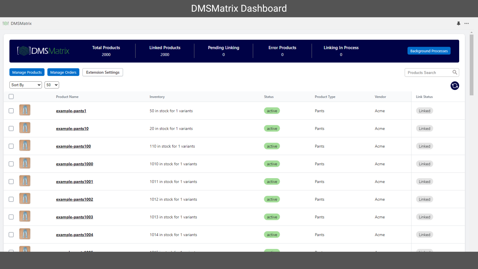 Painel de Gerenciamento DMSMatrix