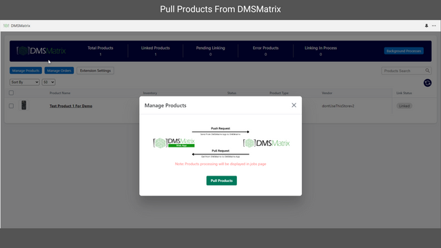 Enlace de Productos DMSMatrix