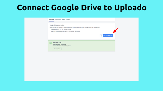 Connect Google Drive to Uploado