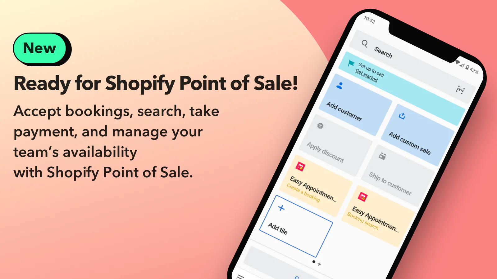 Create and search for bookings from Shopify Point of sale.