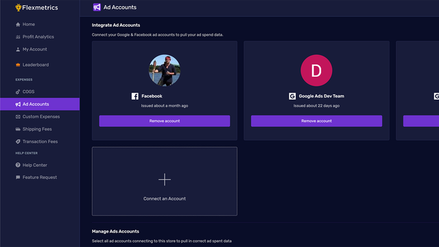 Flexmetrics Ad Accounts Integrations