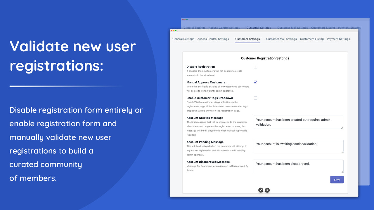 Validate new user registrations
