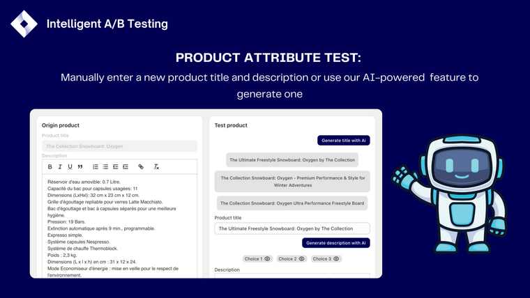 Intelligent ‑ A/B Testing Screenshot