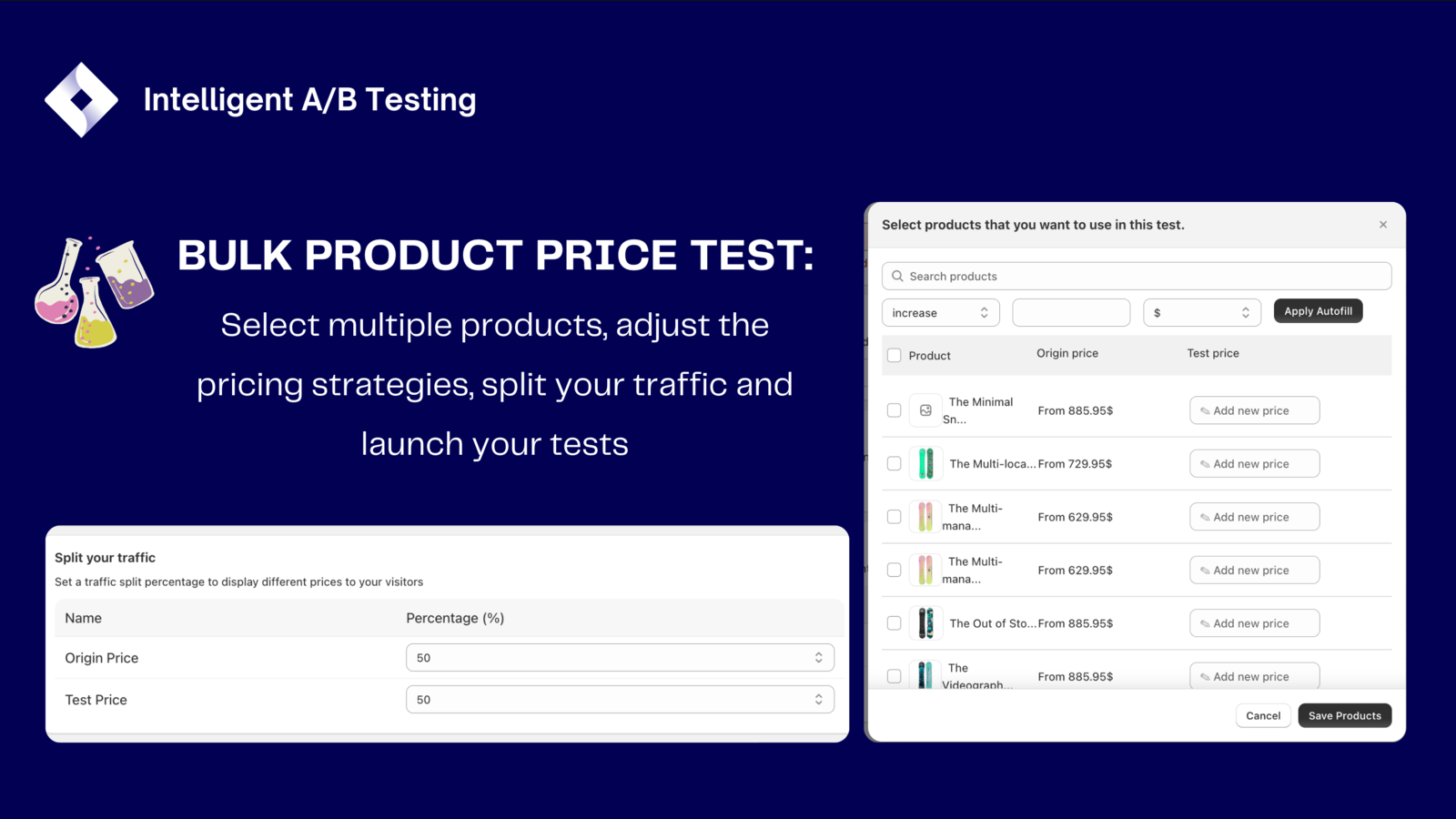 Intelligent ‑ A/B Testing Screenshot