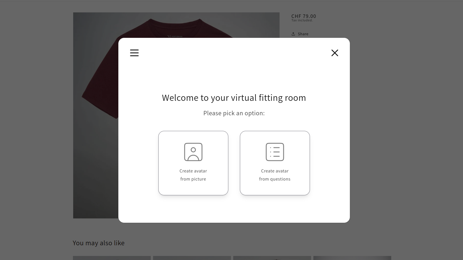 AlterEgo Virtual Fitting Screenshot