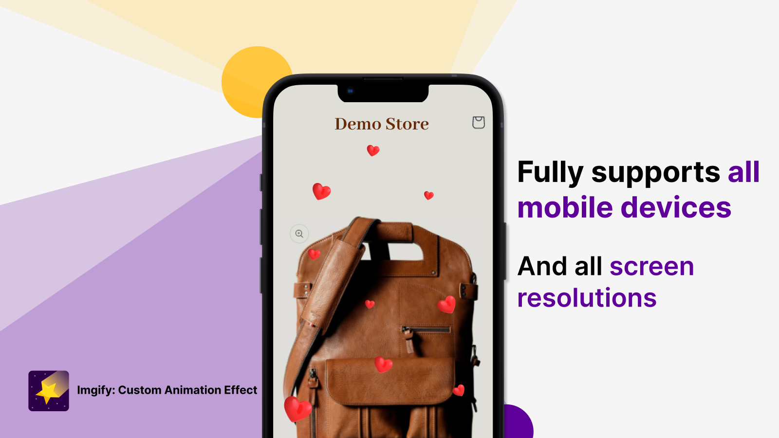 Mobiele screenshot van het harten Valentijnsdag vallende effect