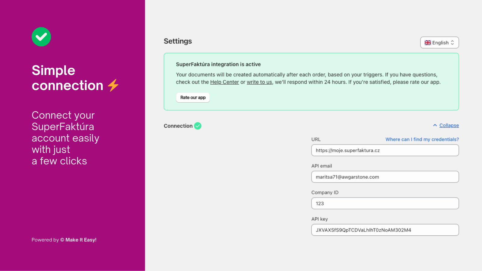 SuperFaktúra | Integration Screenshot