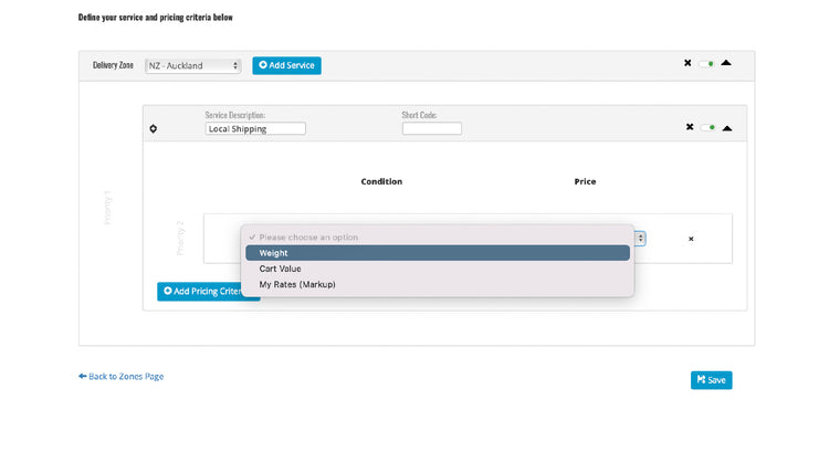 GoSweetSpot Shipping Options Screenshot