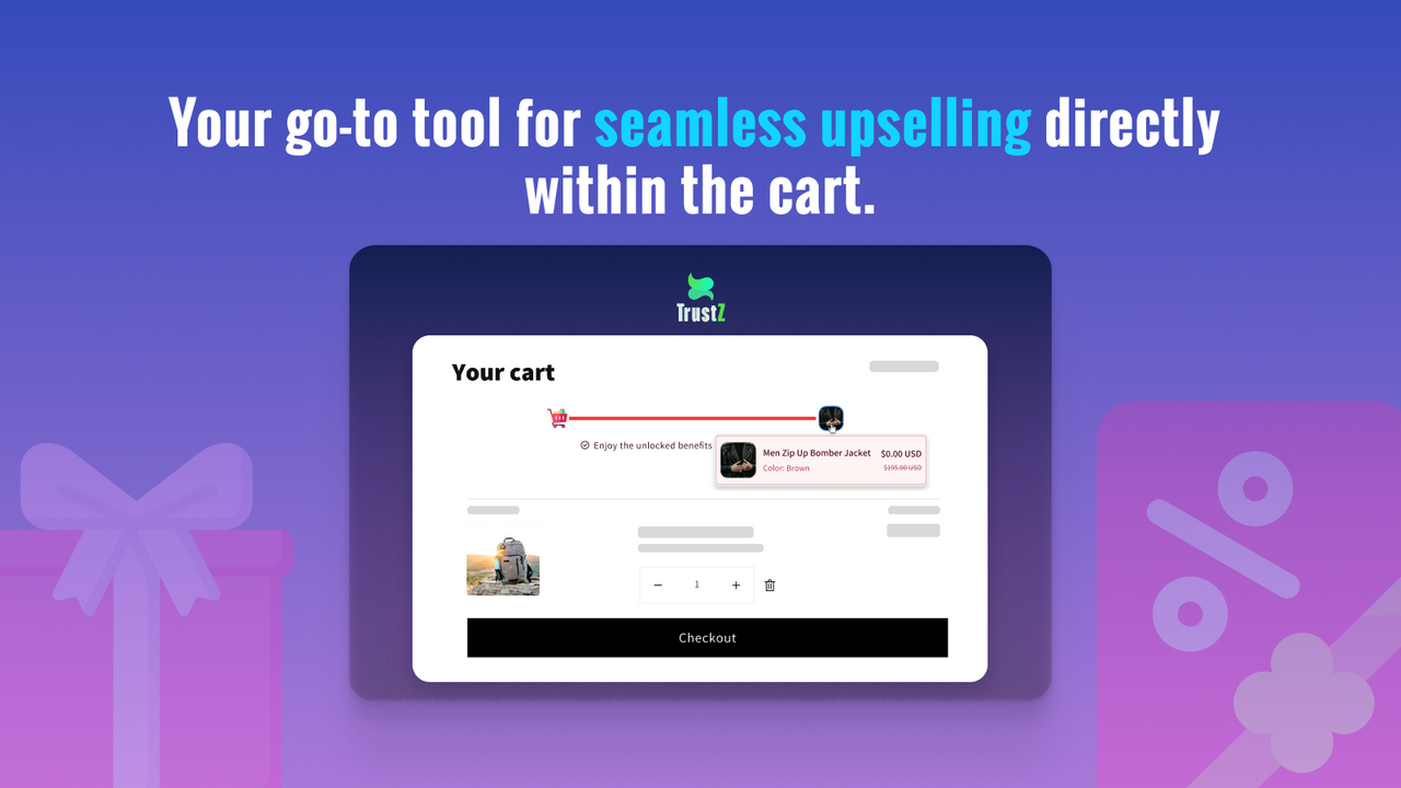 Your go-to tool for seamless upselling directly within the cart