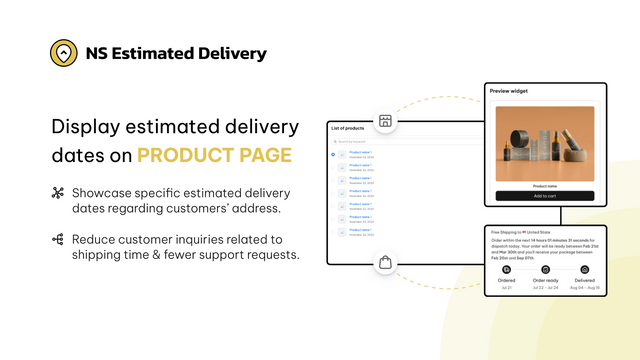 Toon geschatte leveringsdata op productpagina's