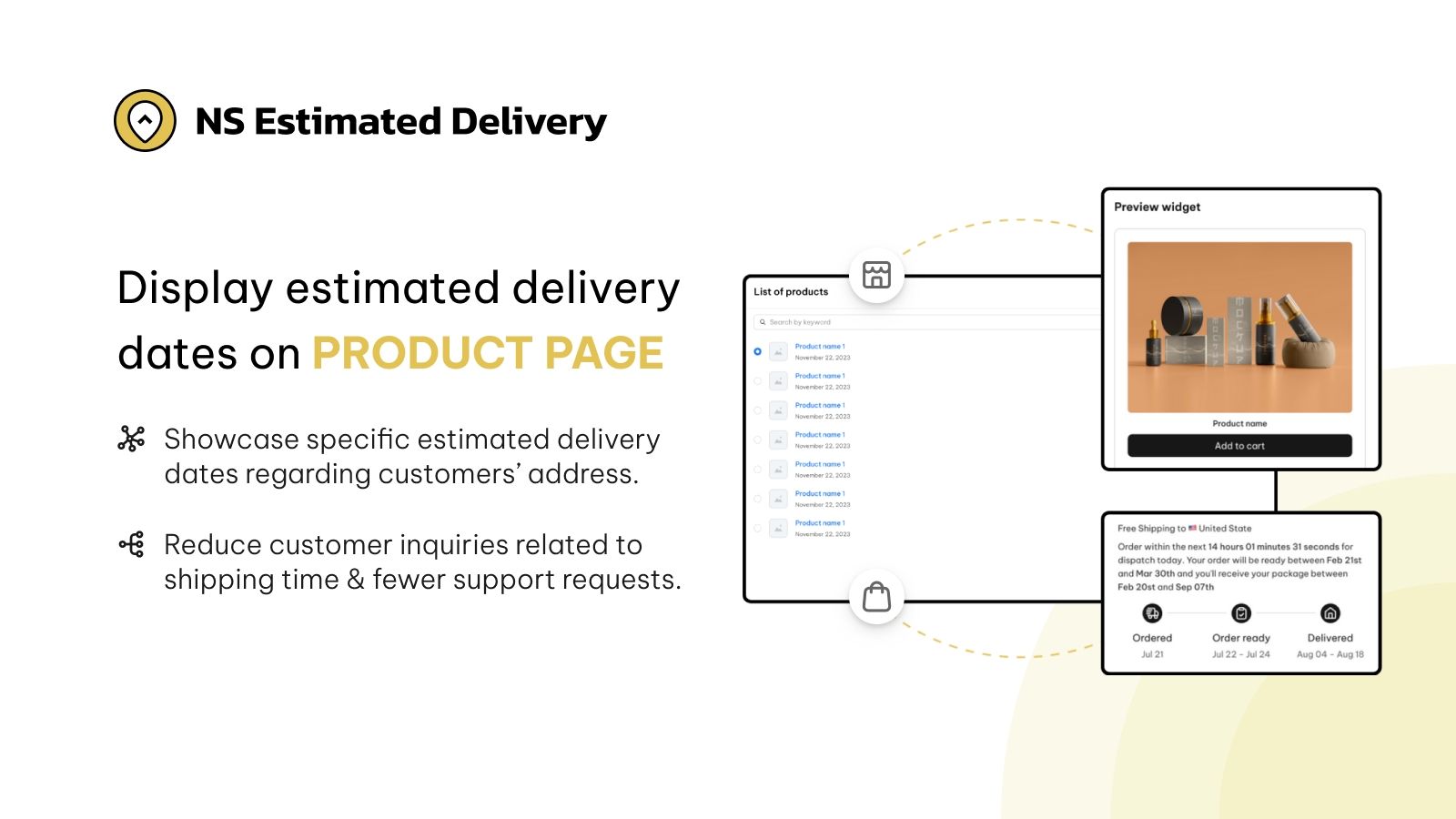 Display estimated delivery dates on product pages