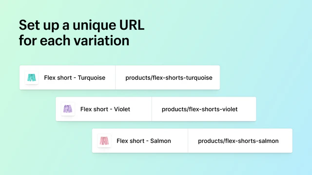 Configura una URL única para cada variación