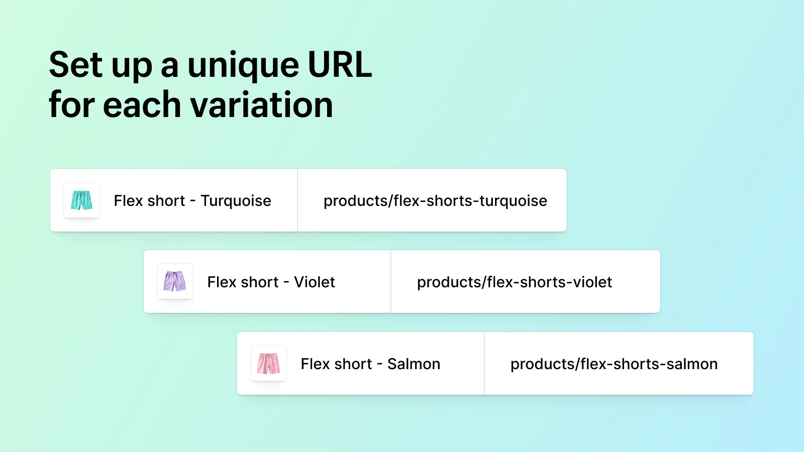 Stel een unieke URL in voor elke variant