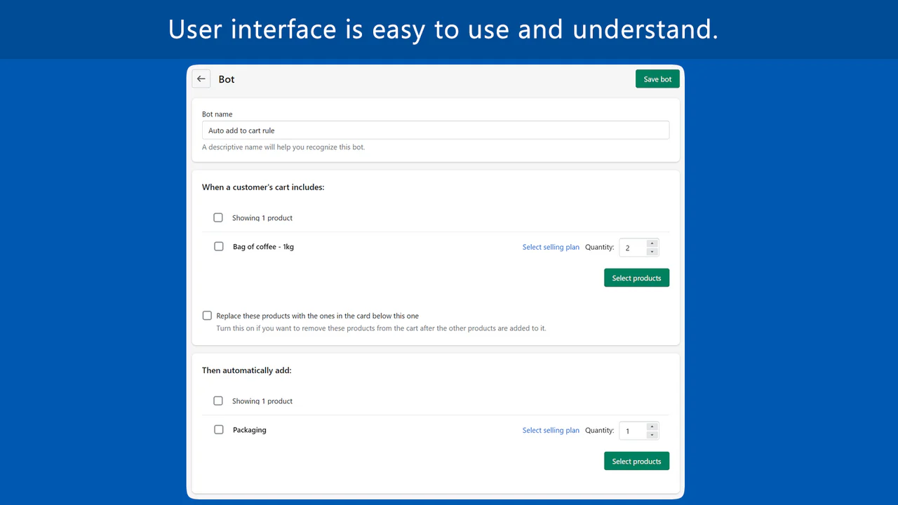 Interface utilisateur de l'application.