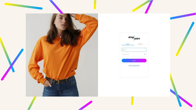 Dropshirt eco embroidery and print on-demand platform login page