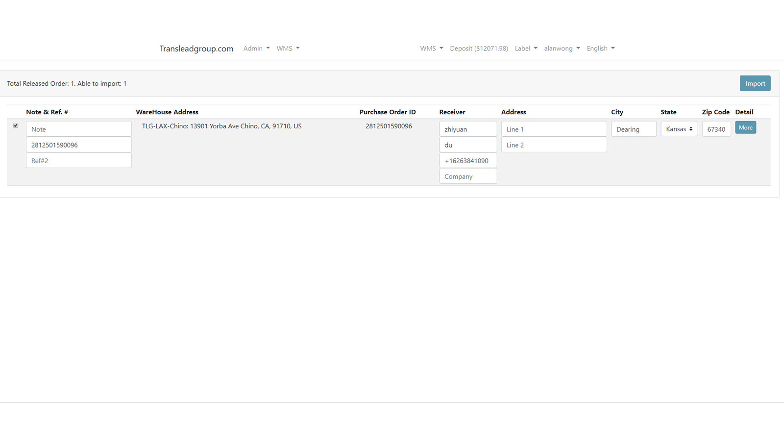 Elegir importar Shopify mostrará todos los pedidos disponibles para importar