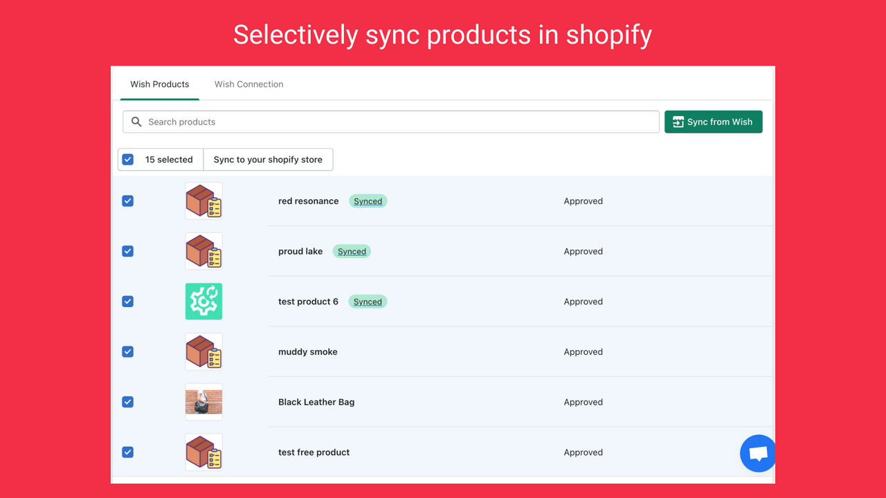 Importação seletiva para o Shopify