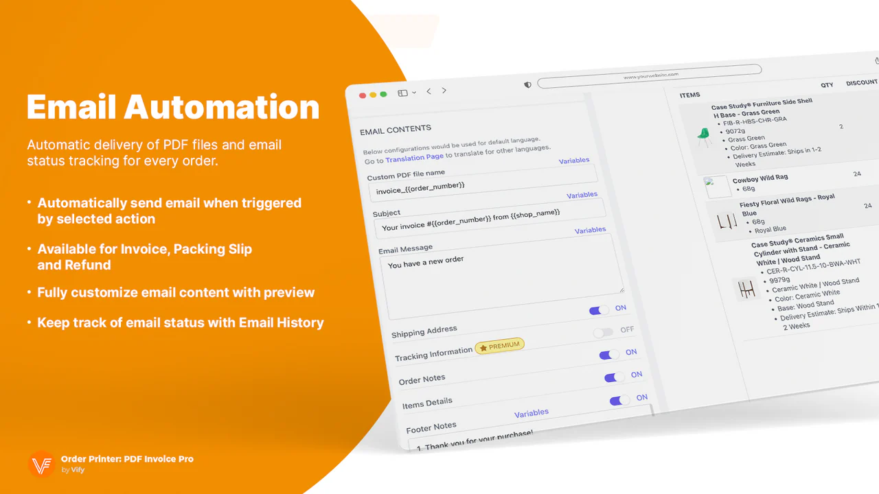 E-postautomation - Shopify order - faktureringsapp 