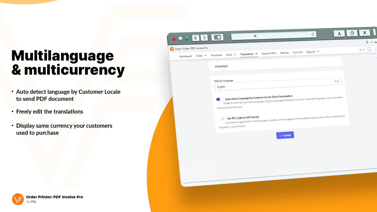 Multilanguage support - vify invoicing app 