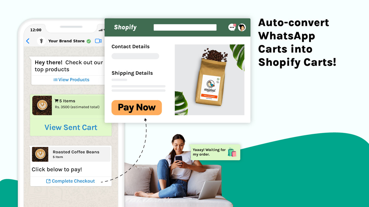 Auto-convert WhatsApp carts into carts on your website