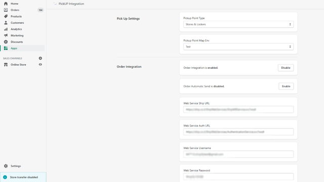 Configuración de la aplicación