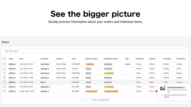 Serializer: previsualiza pedidos