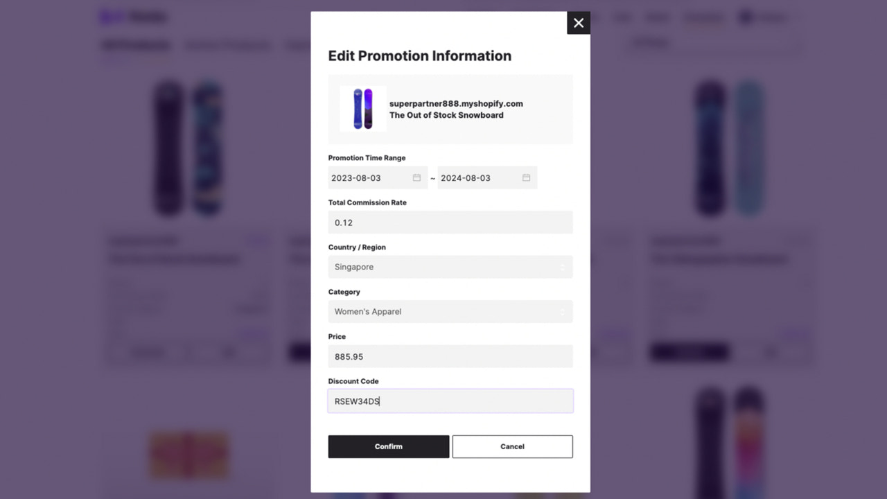 Thinla merchants can edit product information