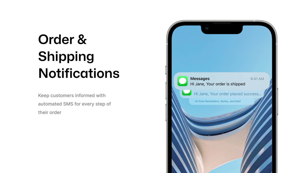 Order and Shipping SMS notifications list