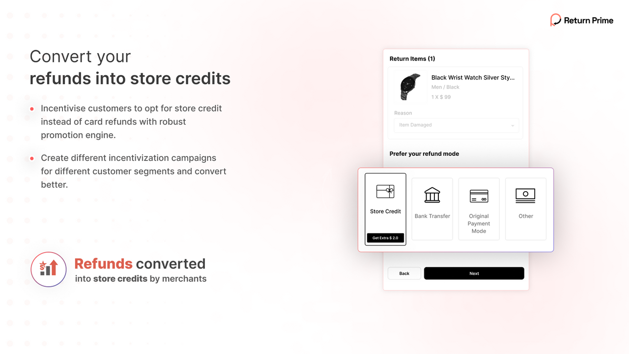 Store credit refunds with Return Prime