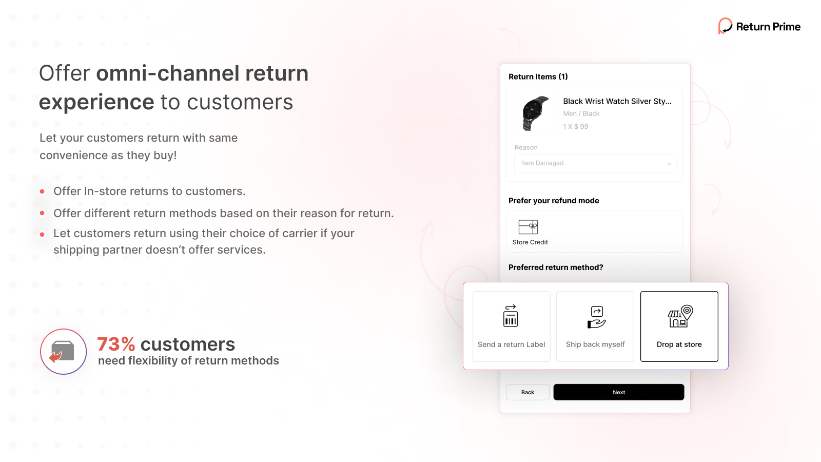 In-store return with Return Prime