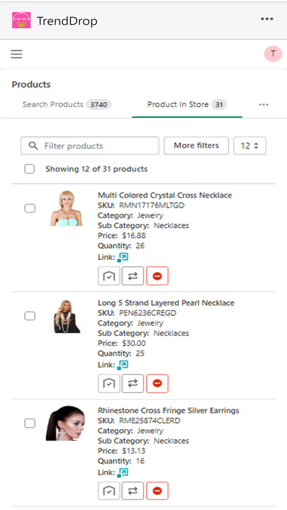 Catálogo de joias e acessórios de moda para dropship na loja