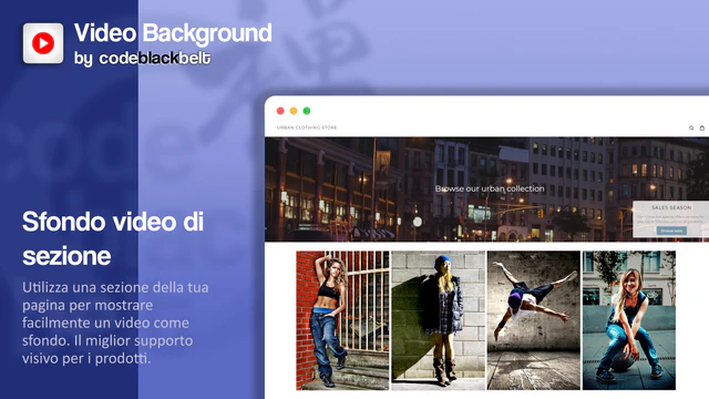 Mostra un video come sfondo di una sezione