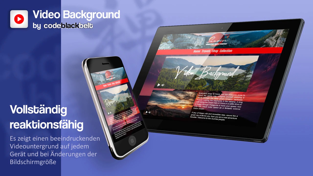 Tablet und Handy zeigen ein Website-Video