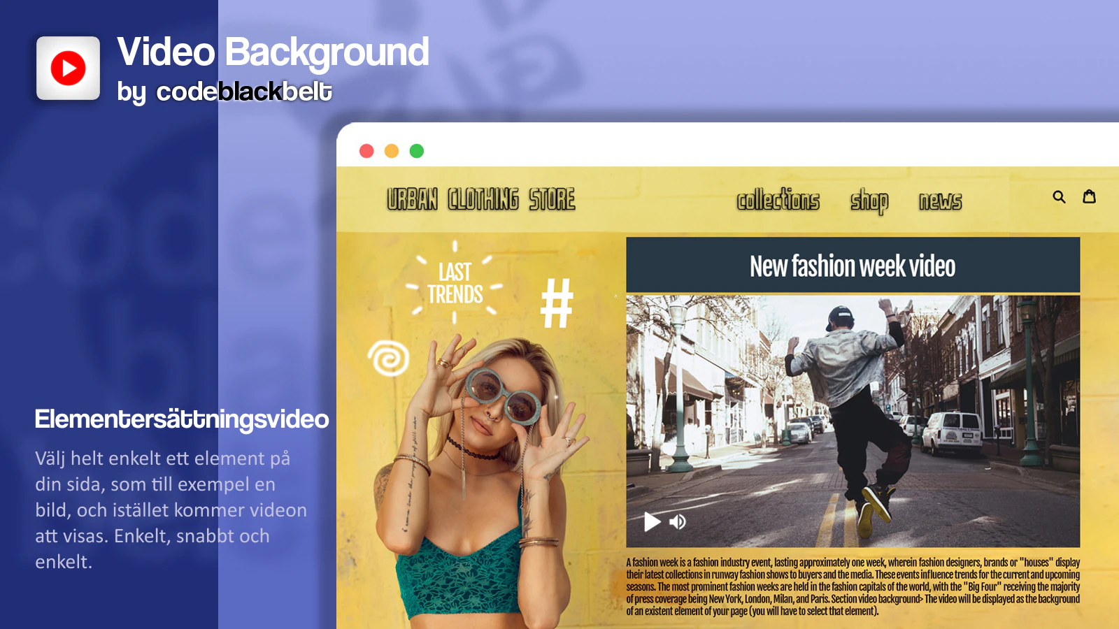 Byt enkelt ut valfritt element på din webbplats mot en video