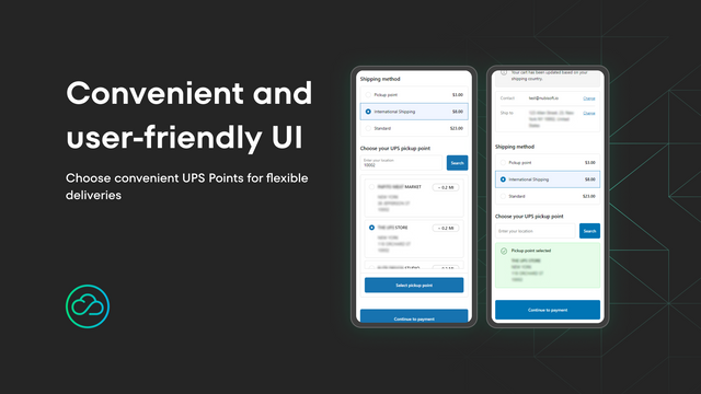 Interfaz de usuario conveniente de NubiSoft Pickup Points