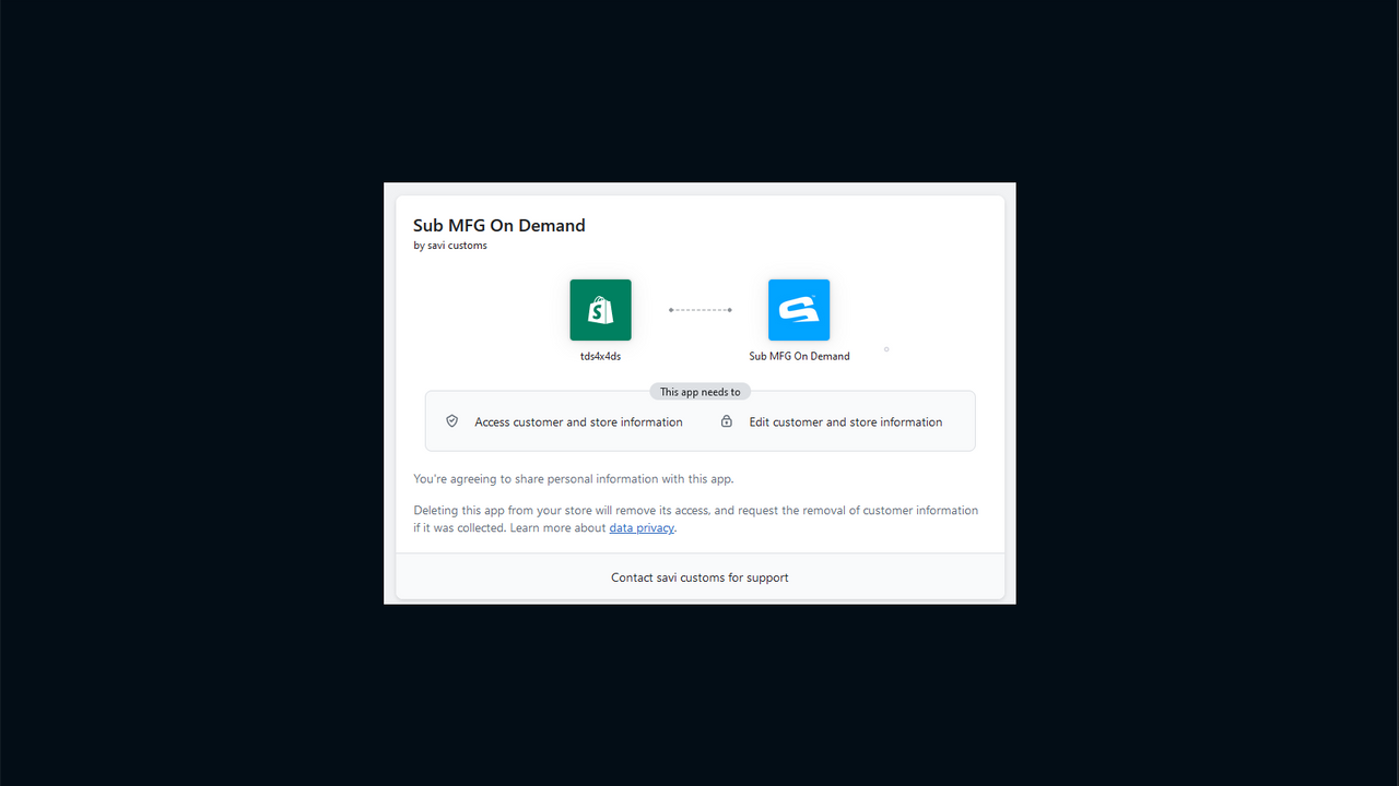 Installer appen via Shopify app store