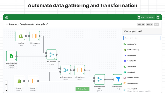 Automate data gathering and transformation