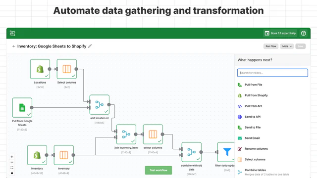 Automate data gathering and transformation