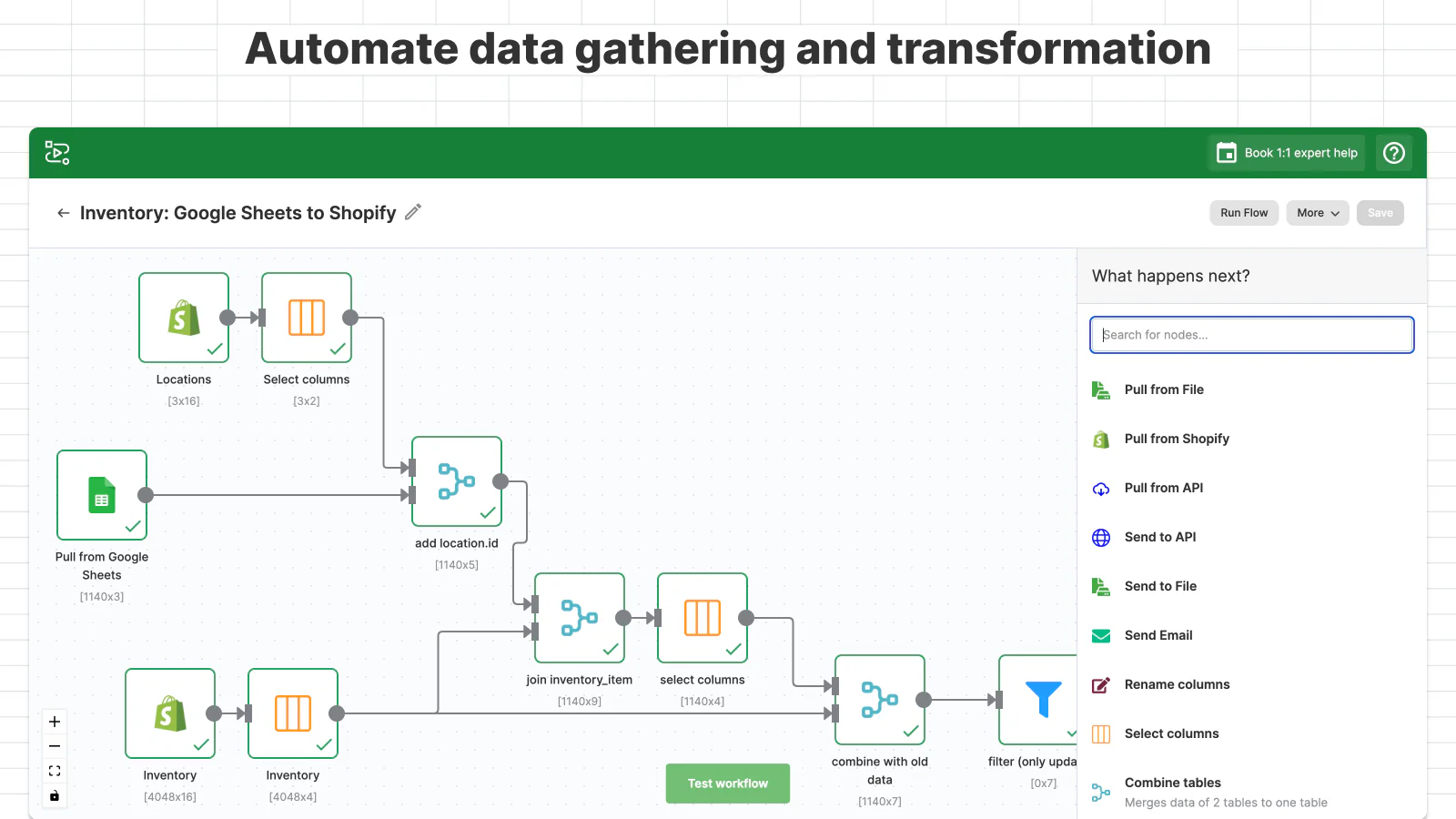 Automatisieren Sie die Datenerfassung und -transformation