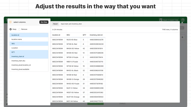 Ajuste os resultados da maneira que você deseja