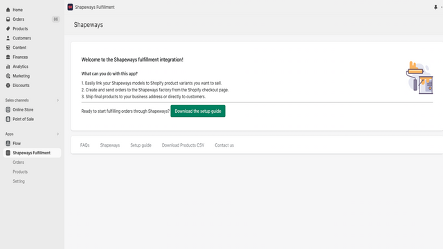 Shapeways Fulfillment Shopify App Welcome and Introduction