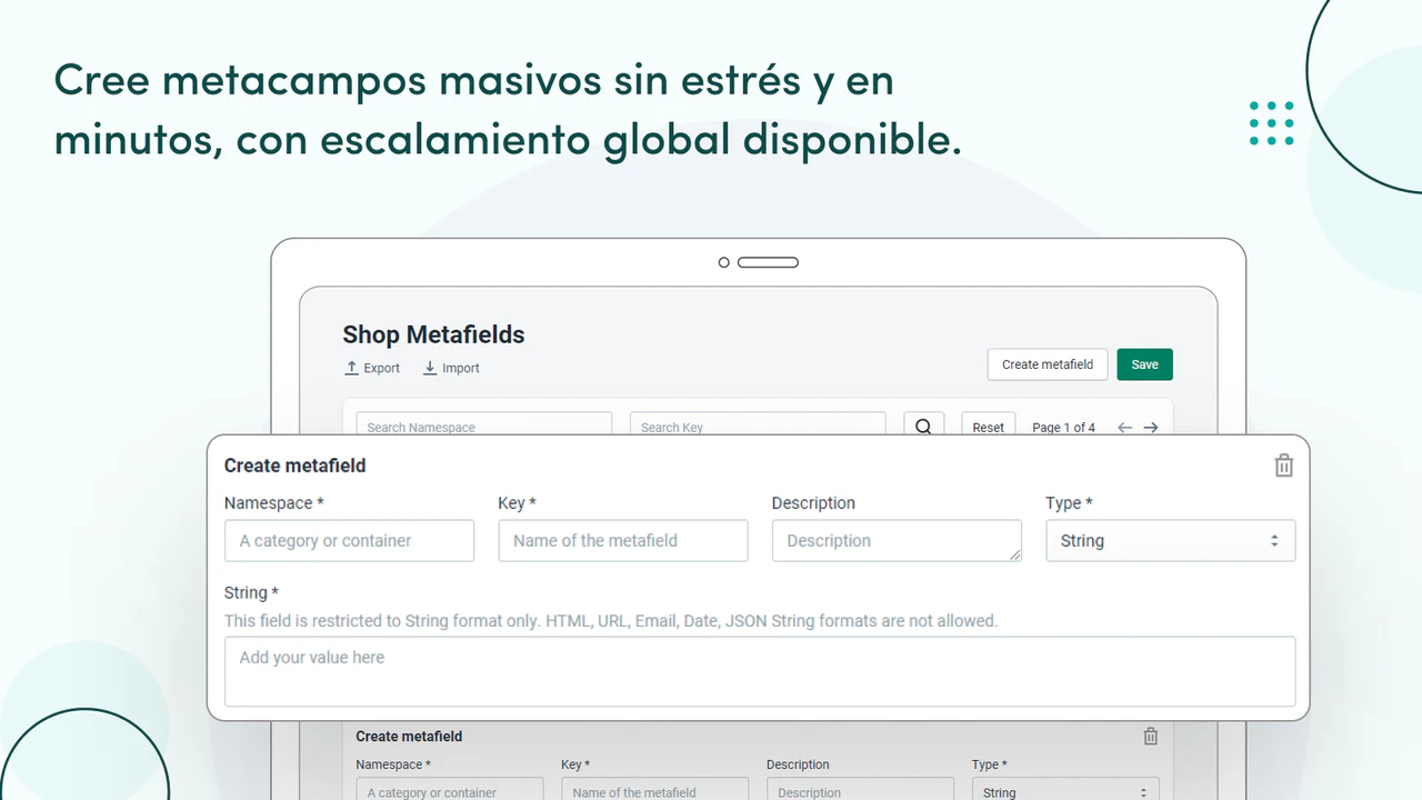 Modificaciones masivas de Metafields sin estrés.