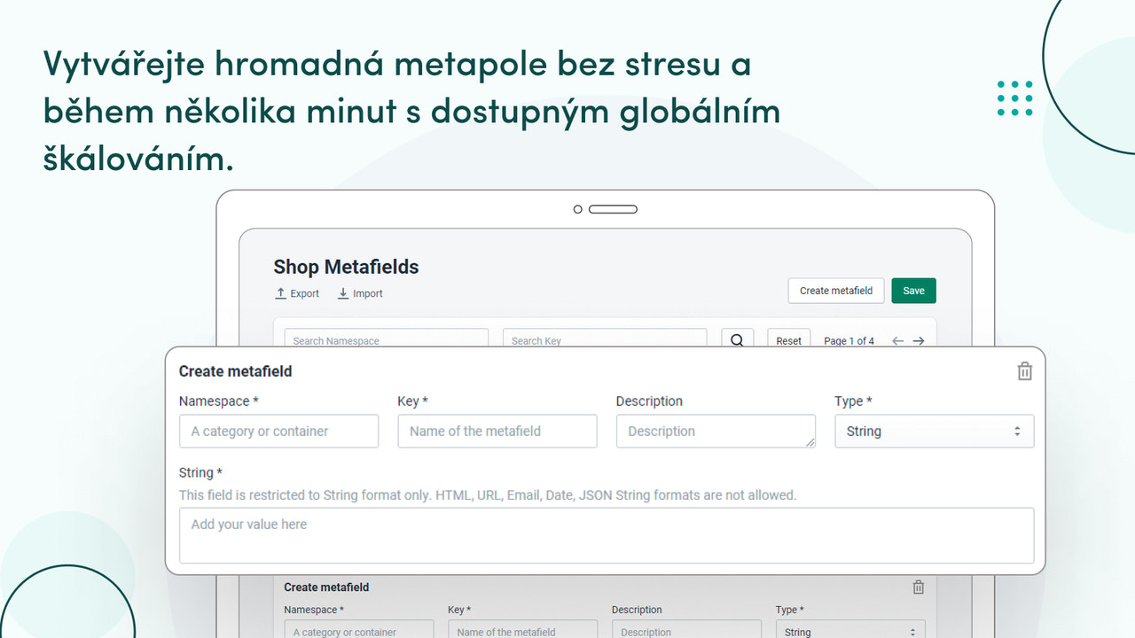 Aplikace Shopify Metafields Custom Fields od HulkApps