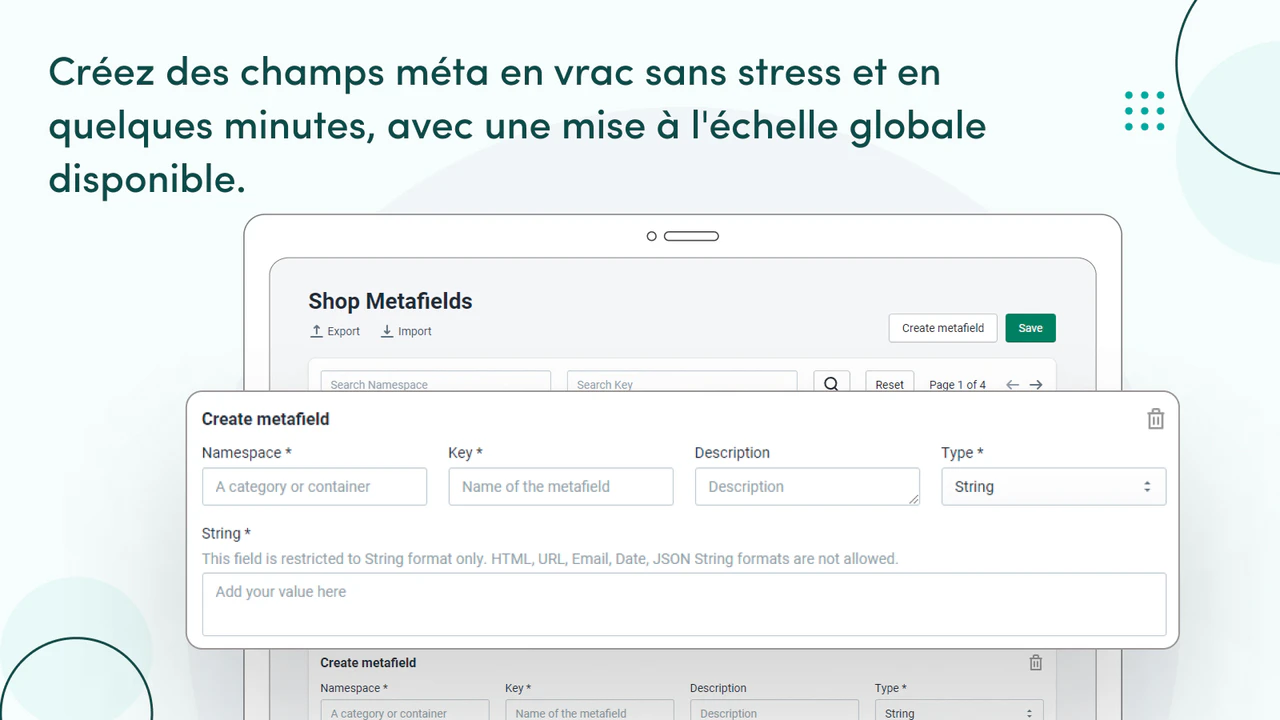 Profitez des modifications en masse de Metafields sans stress.