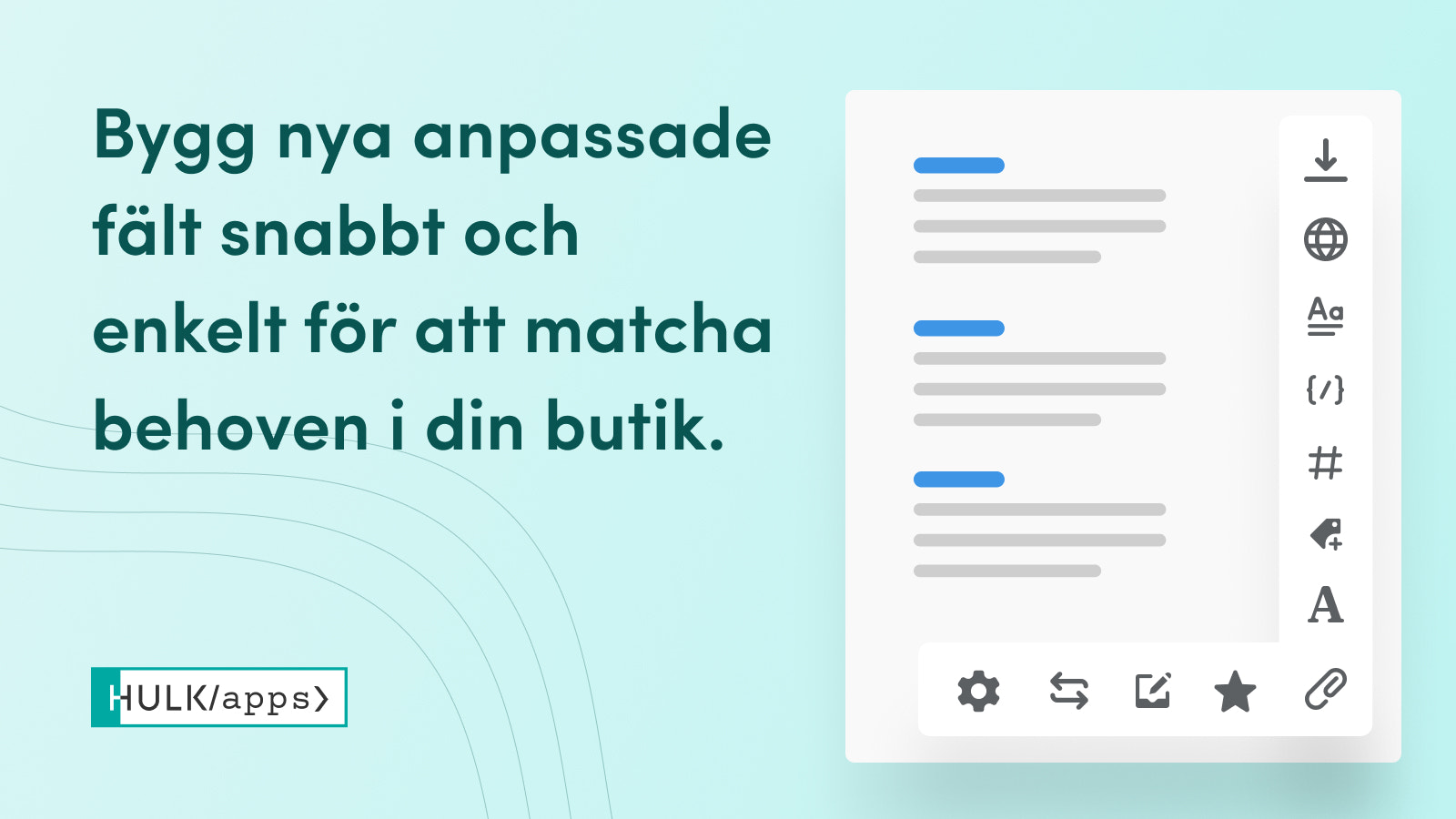 Appen Shopify Metafields Custom Fields av HulkApps