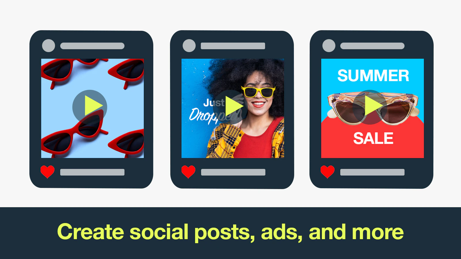 Create social posts, ads, and more