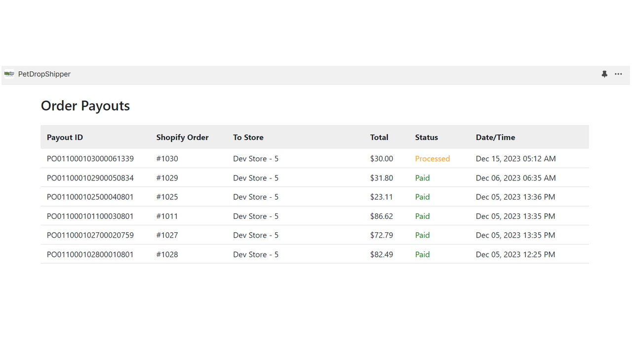 Payout Processing